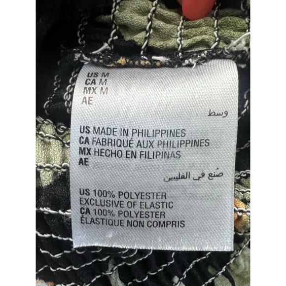 Maison Jules Babydoll Smocked Top Sz M Cropped Sheer Sleeves Cottagecore Twee - Picture 4 of 6